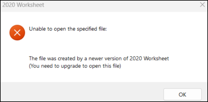 Worksheet: File created in newer version – Office